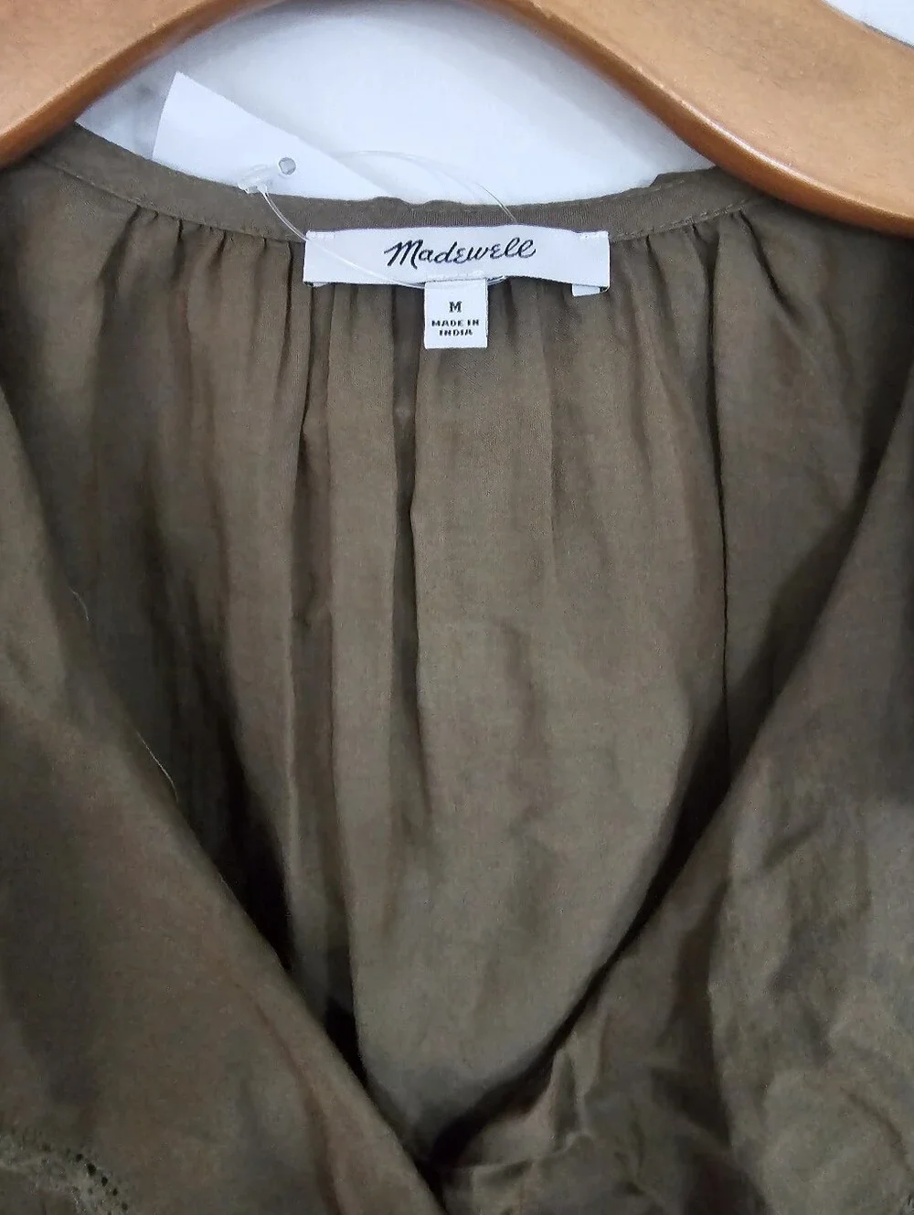 Madewell Pintucked Ruffled Puff Sleeve Top Blouse